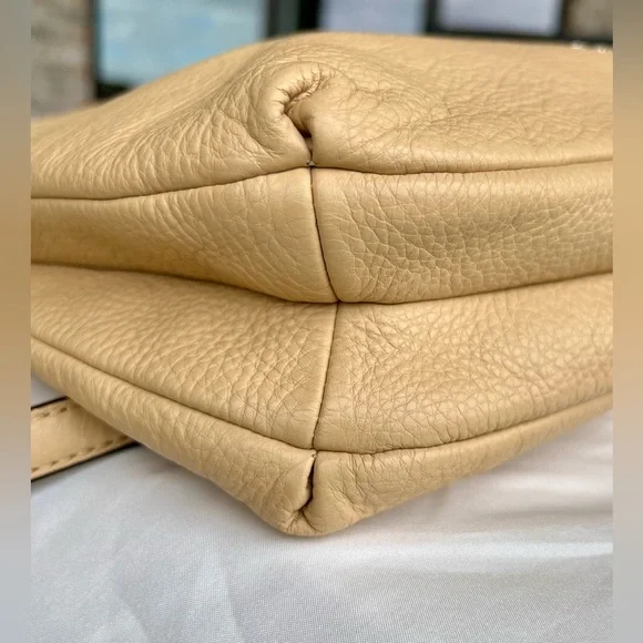 Coach Madison Tan Pebbled Leather Slouch Hobo with Crossbody Strap Style - Picture 6 of 15